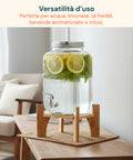 Dispenser Bevande in Vetro 8L con Rubinetto in Alluminio