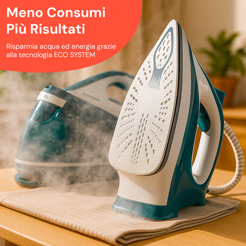 Ferro da Stiro con Caldaia con Piastra Ceramica e Sistema Autopulente 2200W