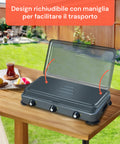 Fornello da Campeggio 3 Fuochi con Bruciatori Inox e Accensione Manuale