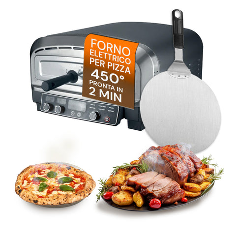 Professionele elektrische pizzaoven met pizzaschep, 2200 W