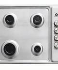 Piano Cottura 4 Fuochi A Gas In Acciaio Inox 50x58cm 220-240v