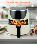 Friggitrice Ad Aria 5l 1500w Temperatura 80-200°C Con Timer E Display Led