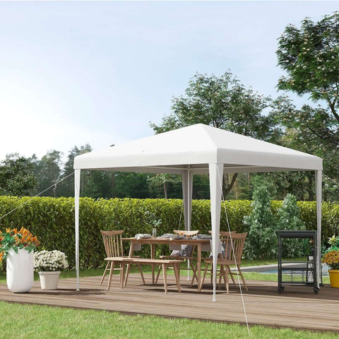 Gazebo 3x3m Struttura Tubolare in Acciaio Verniciato con Copertura Impermeabile Anti-UV Resistente Bianco Ean 8023755047634