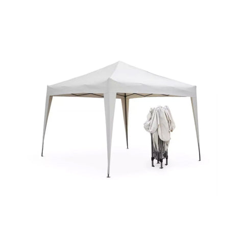 Gazebo pieghevole a fisarmonica bianco 3x3 metri in versione compatta, facile da trasportare e riporre