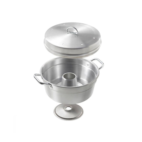 Aluminium pan met deksel en vlamverdeler, 28 cm