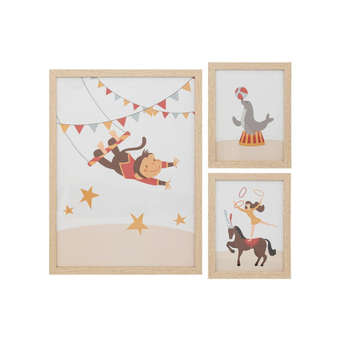 Set van 3 houten Circus-fotolijsten voor kinderen