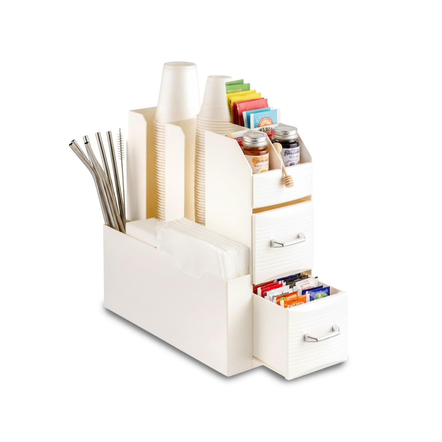 avilia home organizer porta capsule porta cialde 9 scomparti e 2 cassetti multiuso bianco ean 8052879011016