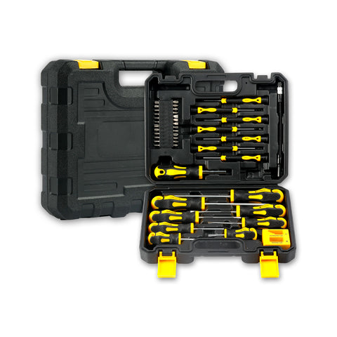 Set van 43 professionele magnetische schroevendraaiers met koffer – schroevendraaierset met magnetiseerapparaat en demagnetiseerapparaat