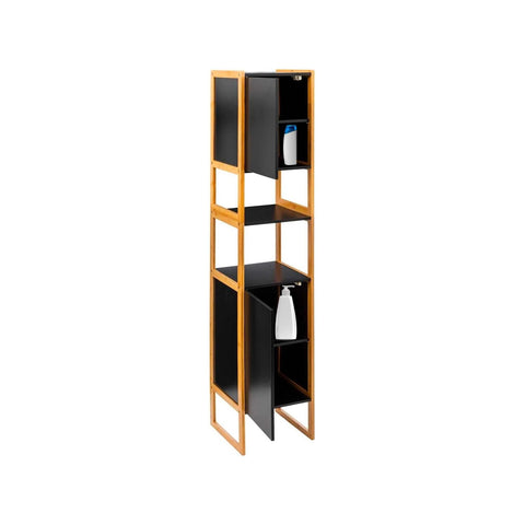 Colonna Armadio 2 Ante Da Bagno 33x33x170cm Nero