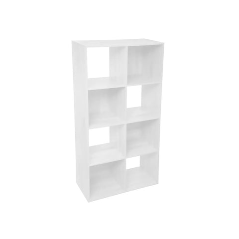 Stellingkast met 8 houten vakken 67,5x134 cm, wit