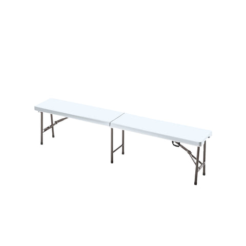 Panca Da Picnic Rettangolare Pieghevole 183x30x44cm Bianco