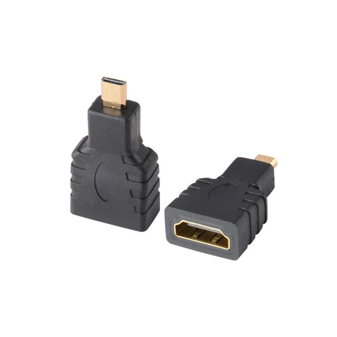 Micro-hdmi-adapter met vergulde mannelijke/vrouwelijke connectoren 2.0, zwart