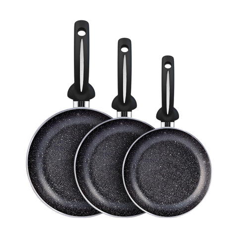 Set 3 Padelle Antiaderenti 18-22-26 cm in Alluminio per Induzione e Gas