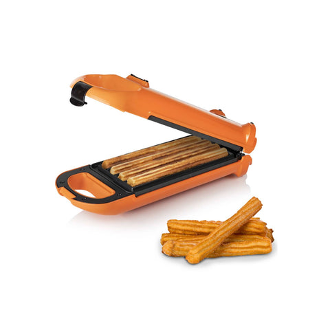 Elektrisch antiaanbak-churrosijzer voor 4 churros, 700 W, oranje