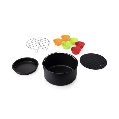 Set 10 Accessori Per Friggitrice Ad Aria In Metallo E Silicone 3,2l