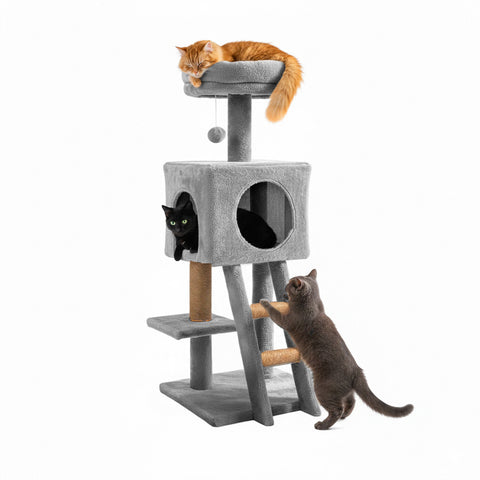 Tiragraffi per Gatti 92 cm con Cuccia, Scala e Giochi