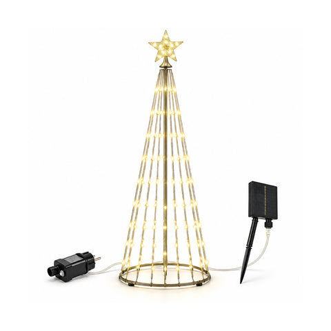 Verlichte kerstboom van 150 cm met 170 leds en zonnepaneel