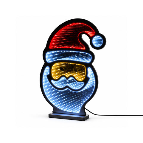 Kerstman met oneindigheidseffect en ledverlichting H29 cm met USB-kabel