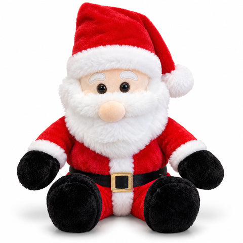 Zittende kerstman 40 cm van zachte stof, kerstdecoratie