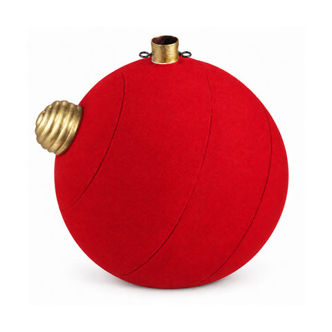 saint joy base albero di natale a forma di palla gigante effetto velluto 41x41x44 cm copribase decorativo con aggancio 4 cm rosso bordeaux verde ean 8056819079616