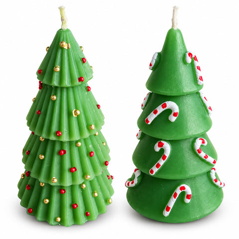 Kerstboomkaars 14 cm, geurloos, van paraffine, assorti decoratie