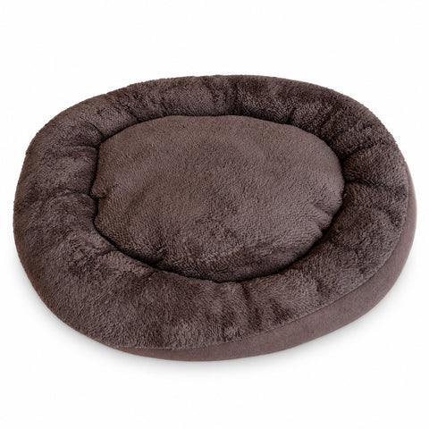 Honden- en kattenmand 60x60 cm, zacht, verkrijgbaar in 3 kleuren, gewatteerd bedje met verhoogde rand, polyester pluche