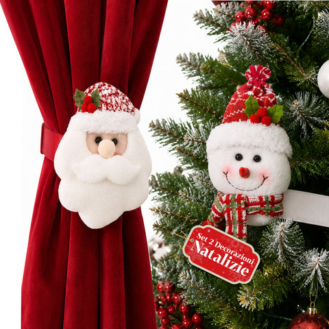 saint joy fermatende natalizi set 2 babbo natale e pupazzo di neve 16x30 cm ean 8050043127914