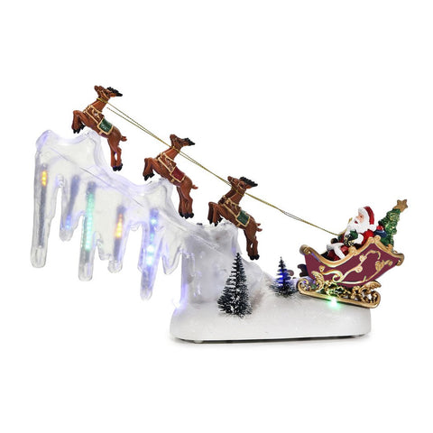 Kerstslee met bewegende verlichting en muziek – 29 x 6 x 23 cm hoog