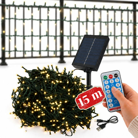 Zonnige kerstverlichting voor buiten met afstandsbediening, 4 lengtes