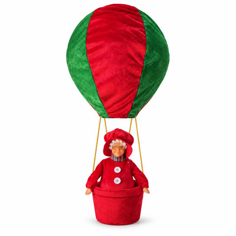 Kerstluchtballon met Vrouwtje Kerstman of teddybeer, LED 92 cm
