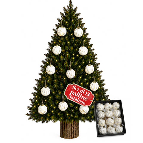saint joy palline di natale set 12 pezzi a8 cm stile antico 2 colori ean 8050043128263