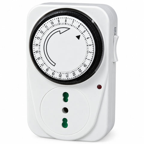 Stekker met 24-uurs timer voor automatisch in- en uitschakelen, dagelijkse mechanische timer, elektrisch stopcontact 220-240V, maximaal vermogen 3000W