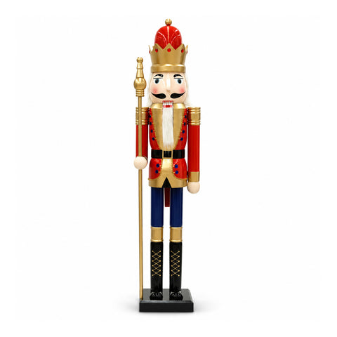 Gigantische kerstnotenkraker van 180 cm met kroon en scepter