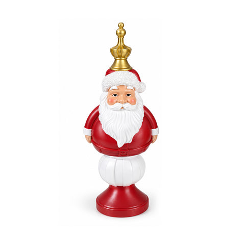 Kerstbeeldje van 35 cm van kunsthars, kerstdecoratie met de kerstman, notenkraker en teddybeer, rood of wit, voor binnen en buiten