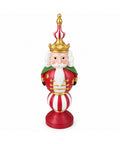 saint joy statuetta natalizia 76 cm in resina decorazione babbo natale e soldatino schiaccianoci bianco o rosso ean 8056819079265