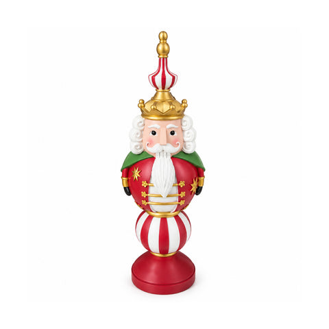 saint joy statuetta natalizia 76 cm in resina decorazione babbo natale e soldatino schiaccianoci bianco o rosso ean 8056819079265