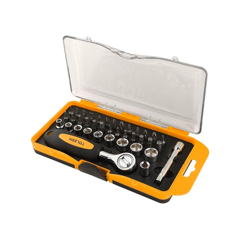 Ratel met verlengstuk en adapter, met 9 doppen en 26 bits, 22*11.5*3.5