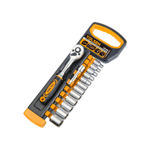 Omkeerbare ratel met 12 doppen van 4-14 mm