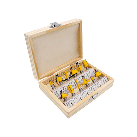 Set van 15 gemengde houtfrezen met 8mm-schacht