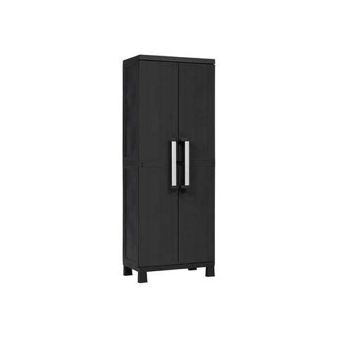 Hoge kast voor bezems met 2 deuren en 4 verstelbare legplanken, 65 x 37 x 173 cm