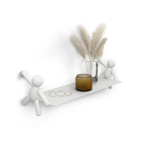 Wandplank Buddy van kunststof, wit