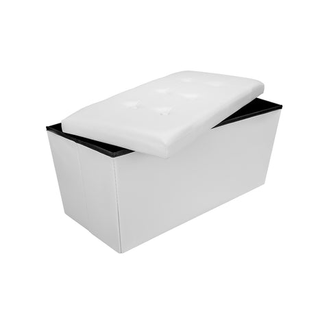 Opvouwbare witte Kergur-poef 76x38x38cm