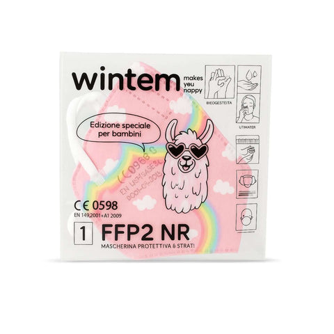 Set van 50 beschermende FFP2-mondkapjes voor kinderen, 5-laags, ademend en filterend