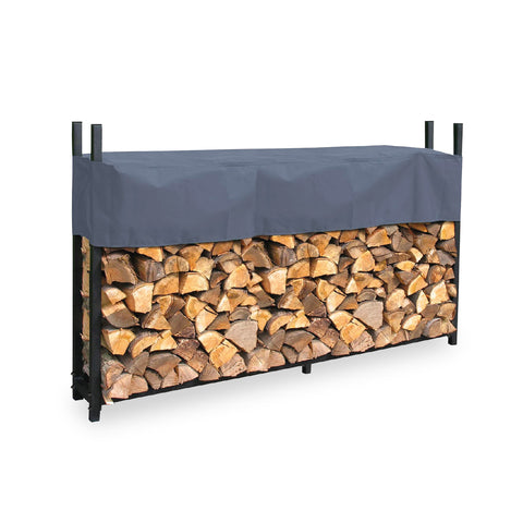 Stalen houtopslag voor buiten met afdekzeil, 200x25x115 cm
