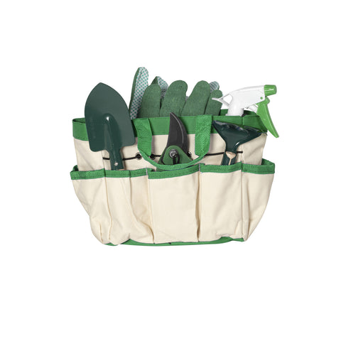 Tuinset met 6 onderdelen, tas van 30x20x15 cm en handschoenen – compleet voor buiten