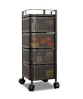 avilia home carrello multiuso richiudibile quadrato salvaspazio con ruote organizer con cestelli 345 ripiani nero o bianco ean 8052879012259