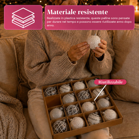 saint joy palline di natale set 16 pezzi assortiti a6 cm oro o argento ean 8050043128249