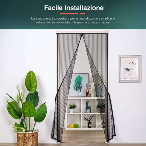 Patagonia Zanzariera Magnetica Nera 240x140 con Tessuto Resistente e Montaggio Facile Ean 8050030810386
