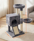 puppy lovers albero tiragraffi per gatti multilivello h 87 cm in sisal con amaca piattaforme e gioco a pallina 45x40 cm ean 8054806950481