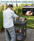 staylux cucina a gas da esterno con supporto e 2 ripiani acciaio potente e pratica ean 8055954980054